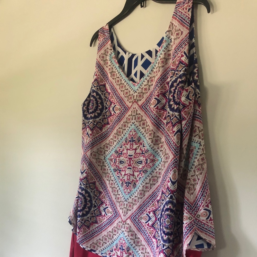 Beautiful reversible V neck blouse